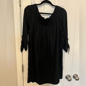 Mudpie Black Dress with tie sleeves